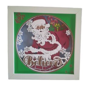 Santa clause 3D 8x8" Holiday Picture